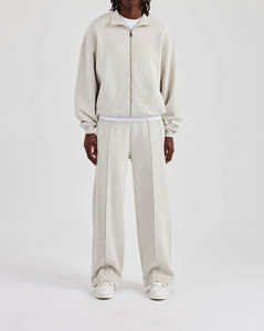 Custom Logo Unisex Oversized Tracksuit Set 100% Cotton Fleece High Quality Blank <b>Zip</b> <b>Up</b> Baggy Hoodie And Sweatpants Set - Product Image 5