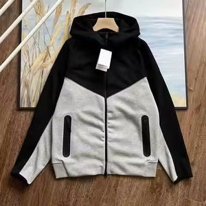 2025 New Tech OEM Wholesale Winter Hoodie with Logo High Quality Sport Gym Heavyweight Cotton Tech Fleece Full Zip Men - Product Image 5