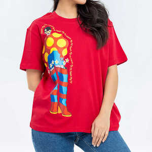 เสื้อยืดสตรีทแวร์ผ้าฝ้ายพิมพ์ลายสตรีทแวร์พิมพ์ลายสีพื้นสำหรับฤดูร้อน200 GSM ตามสั่ง - Product Image 1