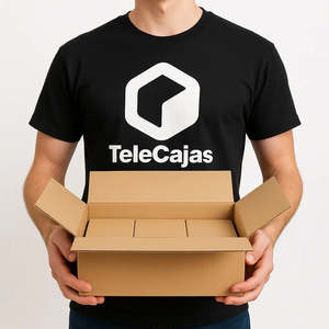 Caja de Cartón Corrugado de 60x40x15 cm, Resistente a los Rayos UV, Diseño Rectangular Simple, con Asas para el Transporte de Objetos Rectangulares Planos - Product Image 3