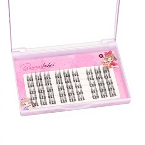 BAMEIER Cils DIY professionnels style <span class=keywords><strong>Manga</strong></span>, naturels, segmentés en bouquets, style œil de chat et elfe, souple, en PBT, en plateau - Product Image 1