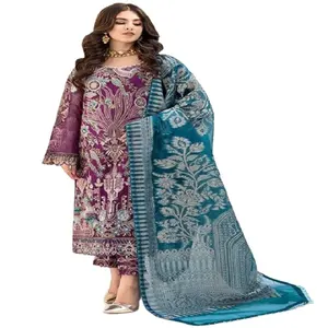 Shalwar Kameez ชุดสูท Anarkali สำหรับนักออกแบบ,ชุดสูทอัห์มดาบาด Shalwar Kameez แบบดั้งเดิมของอินเดีย - Product Image 1