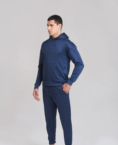 Elegante Sudadera con capucha azul marino y chándal combinado Jogger para hombres La moda cumple con la función perfecta para ropa informal y atlética - Product Image 2