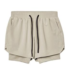 2025กางเกงขาสั้นแบบ2 in 1แห้งเร็วสองชั้นสำหรับใส่ออกกำลังกางเกงตาข่ายรัดกล้ามเนื้อ - Product Image 1