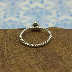 Trillion Shape Raw Top <b>Titanium</b> Druzy Gemstone Handmade 925 Sterling Silver Stacking <b>Rings</b> Fine Dainty Wedding Diamond Pearl - Product Image 3