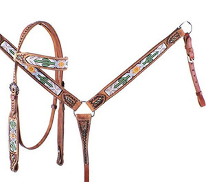 Headstall americano occidental con herrajes de latón con marca personalizada Headstall de cuero occidental bienvenido para caballo - Product Image 5