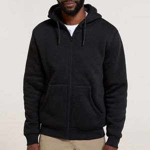 Sudadera con Capucha de Forro Polar Orgánico Personalizada para Hombre, Mezcla de Poliéster/Algodón con Cremallera Completa, Bolsillo con Capucha, Anti-Pilling, Tinte Liso para Invierno - Product Image 3