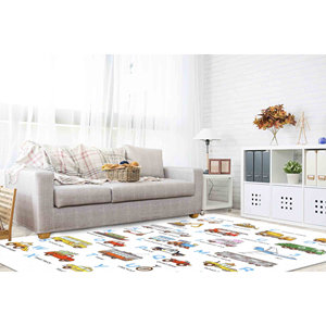 Vehicle ABC Kids Rug: 3D <b>Printed</b> <b>Alphabet</b> Playroom Decor,With Pile Soft Rug - Product Image 4