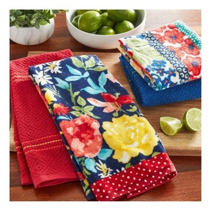 Delightful Customizable Printed <b>Waffle</b> Cotton White Boat Print <b>Towels</b> Kitchen Napkin Soft Dish Cloth Absorbent Eco-Friendly - Product Image 3