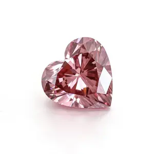 الماس المزخرف الوردي المكثف مختبر نمت الماس SI1 قطع القلب cvd hpht الماس 2ct الماس فضفاض ل