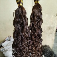 Extensions de cheveux brésiliens naturels ondulés Remy 12A de qualité supérieure, tissage double trame, kératine collée, cheveux bruts d'un seul donneur