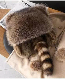 Gorro de invierno para mujer, de felpa, con cola de panda, cortavientos, con orejas - Product Image 5