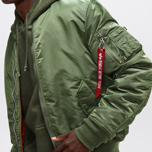 เสื้อแจ็กเก็ตบอมเบอร์แขนยาวคอตั้งและวัสดุระบายอากาศสำหรับฤดูหนาว - Product Image 2