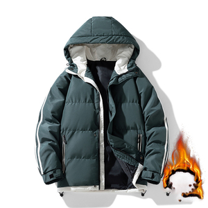 Veste d'hiver pour homme à capuche en coton rembourré décontractée pour l'extérieur avec logo personnalisé OEM - Product Image 6