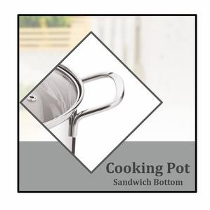 Maxfresh Premium Soup & Stock Pots Easy Grip Cooking Pot With Glass <b>Lid</b> and Steel Handle Export Quality - Product Image 2