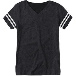 Camiseta de Algodón de Alta Calidad para Mujer, Cuello en V, Manga Corta, Estilo Urbano, Lisa, Estampada, 2026 - Product Image 2
