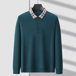 Polo de manga larga para hombre, camisetas polo de golf de colores contrastantes, camisetas de hombre hechas a medida de alta calidad - Product Image 1