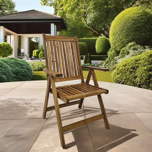 Chaise de salle à manger moderne contemporaine en teck Mobilier d'extérieur d'Indonésie pour patio, balcon, jardin ou plage - Product Image 5