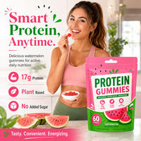 Gummies Protéinés de Qualité Professionnelle 17g Protéines Végétales Sans Sucre Bonbons Végétaliens Saveur Pastèque Snack Fitness OEM ODM