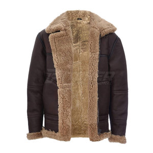 Veste en peau de mouton d'hiver pour homme Vrai cuir doux et chaud Coupe-vent Écologique Doublure en laine légère Vêtement d'extérieur élégant Décontracté - Product Image 2