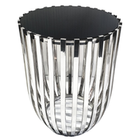 Table basse moderne extensible de haute qualité avec cadre en acier inoxydable et plateau en verre noir et transparent pour salon