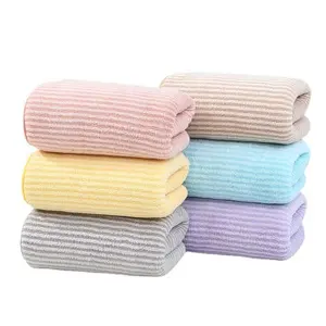 珊瑚绒细条毛巾吸水干燥快速家用挂钩手巾和面巾