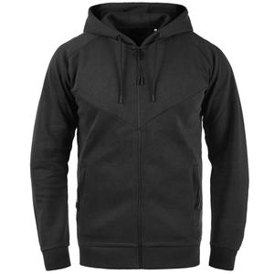 Sweat-shirt noir uni à coupe ample et à imprimé de logo personnalisé pour hommes, veste coupe-vent à capuche Streetwear - Product Image 1