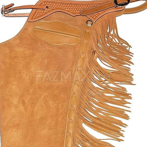 Breathable Leather <b>Chaps</b> With Adjustable Fit Ideal for Outdoor Riding Workwear Safety Gear In Adult Size - Product Image 3