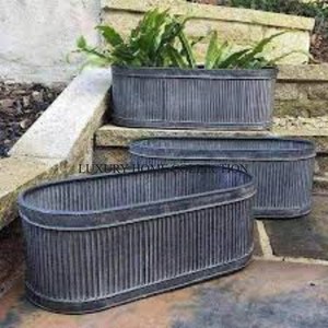 Bac à plantes de jardin galvanisé de ferme classique pour les jardins à thème rustique et la décoration intérieure de style campagne Obtenez un tarif bon marché - Product Image 5