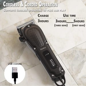 Tondeuses à cheveux professionnelles sans fil/avec fil pour la coupe et l'entretien des cheveux, tondeuse à barbe rechargeable avec source d'alimentation par batterie - Product Image 4