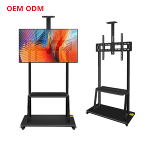 Soporte de <span class=keywords><strong>TV</strong></span> Móvil de Metal Personalizado al por Mayor, Soporte de <span class=keywords><strong>TV</strong></span> con Ruedas para Televisores de 60-100 Pulgadas - Product Image 1