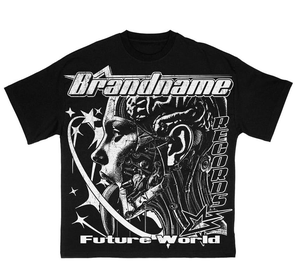 T-shirts pour hommes de créateur du fabricant Mode 100% coton Logo personnalisé Crâne imprimé à la main Strass Style solide Maillot de fitness - Product Image 6