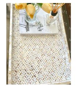 Plateau de service moderne fait à la main, écologique, en bois, avec incrustation de nacre, taille personnalisée, pour un usage domestique, best-seller - Product Image 5