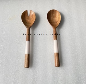 Juego de 2 Servidores de Ensalada de Madera y Resina Hechos a Mano, Fabricante Indio, Nuevas Ideas de Productos 2026 - Product Image 3