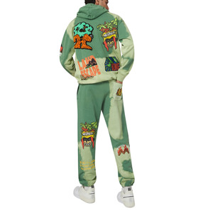 Ensemble de survêtement personnalisé pour homme 2025, effet délavé au soleil, coton respirant, streetwear, design de survêtement personnalisé, broderie, imprimé - Product Image 2