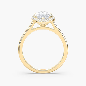 แหวนหมั้นเพชรทรงมาร์ควิส 2.10 กะรัต ผลิตในห้องปฏิบัติการ ประดับด้วยเพชรแบบฮาโล ได้รับการรับรองจาก IGI ทองคำแท้ 14K - Product Image 4