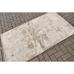 Tapis d'appoint vintage 3,2x5,8 pieds, tapis turc, tapis Ikat gris - Product Image 2