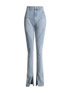 กางเกงยีนส์แฟชั่นผ้ายีนส์พิมพ์ลายดิจิตอลขนาดใหญ่พิเศษสำหรับผู้หญิงกางเกงยีนส์วิ่งสีผอม - Product Image 2