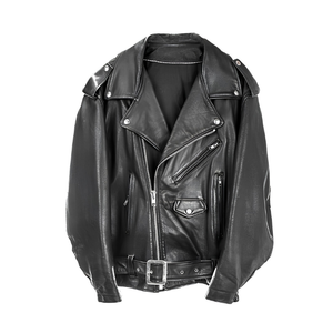 Black <b>Leather</b> <b>Jacket</b> Mens Women Bomber <b>Blazer</b> Trench Biker Motorcycle Moto Aviator Flight Rabbit Oversized Eco-Friendly Grey - Product Image 1