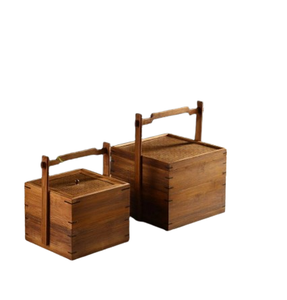 Boîte cadeau en bois de pin, boîte d'emballage pour fruits secs en bois de pin, boîte de rangement pour fruits secs en bois, plateau de service pour en-cas - Product Image 3