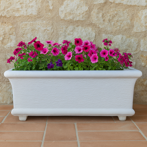 Fioriera da Giardino Serie Grecale in Cemento Effetto Pietra Bianca, 90cm di Larghezza X 40cm di Profondità X 40cm di Altezza - Product Image 2