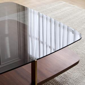 Table en verre et en bois Design moderne et élégant Parfait pour le salon, la chambre à coucher et le bureau Ajoute du style et de la fonctionnalité à tout espace - Product Image 3