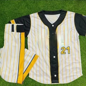 Uniforme de Béisbol Personalizable con Conjuntos Transpirables de Tallas Grandes con el Logotipo del Nombre del Equipo en la Parte Delantera - Product Image 1