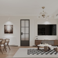 Porte à battant simple EBON sur mesure, cadre en alliage d'aluminium ultra-fin, double vitrage, style français vintage, portes à ouverture vers l'extérieur