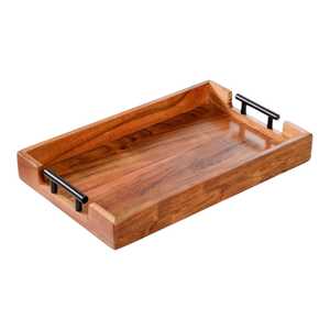 Bandejas para servir rectangulares de madera de acacia para bodas, fiestas Diwalis para pasteles, aperitivos, Mini barras de chocolate - Product Image 1