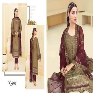 Ramsha ชุดเดรสผ้าชีฟอง3ชิ้นหรูหราคอลเล็คชั่นเสื้อผ้าปากีสถานอินเดียคุณภาพสูงสำหรับงานแต่งงานขายส่ง - Product Image 6