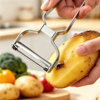 Handmatige U-vormige, zware, ergonomische, draaibare mesjes van roestvrij staal, multifunctionele fruit- en aardappelsnijder voor de keuken