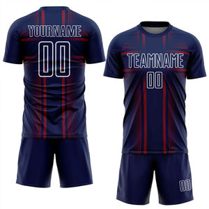 Uniformes de fútbol para hombre con diseño personalizado por sublimación, nueva ropa deportiva, Conjunto de camiseta de fútbol corta transpirable de 100% poliéster - Product Image 1