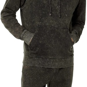 100% Cotton Winter Hooded Solid Acid Wash Tracksuit for <b>Men</b>-Custom Made High Quality ODM OEM Service - Product Image 4