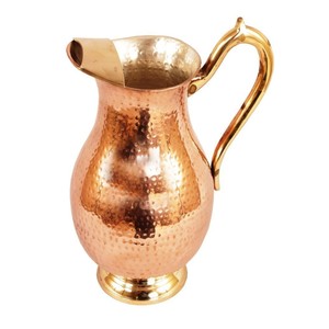 Hammered Mughlai Design Copper Nickel Jug Pitcher, <b>Drinkware</b> & Serveware Capacity 1750 Ml - Product Image 1